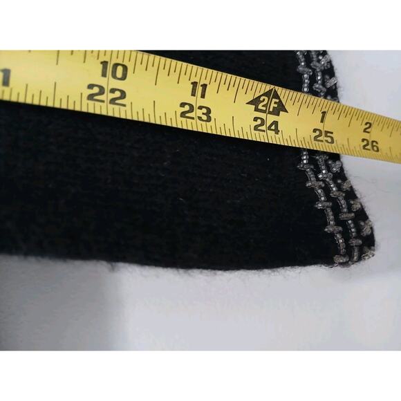 90’s Y2K Vintage Beaded Angora Blend Cardigan Sweater L Black Topper Long Sleeve - Picture 9 of 13